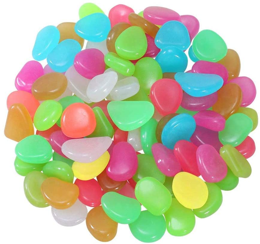 4.8Lbs 1000Pcs Glow in The Dark Stones Pebbles Blue, Azure