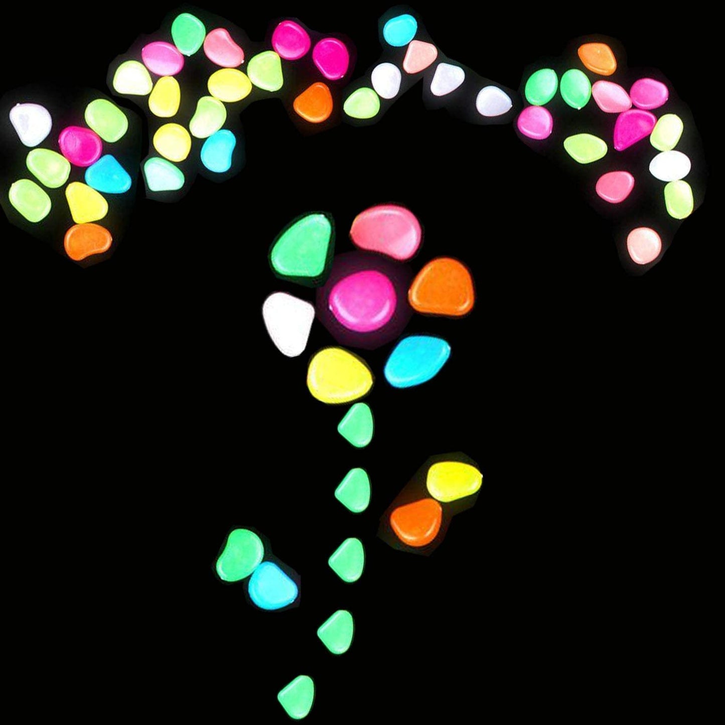 4.8Lbs 1000Pcs Glow in The Dark Stones Pebbles Blue, Azure