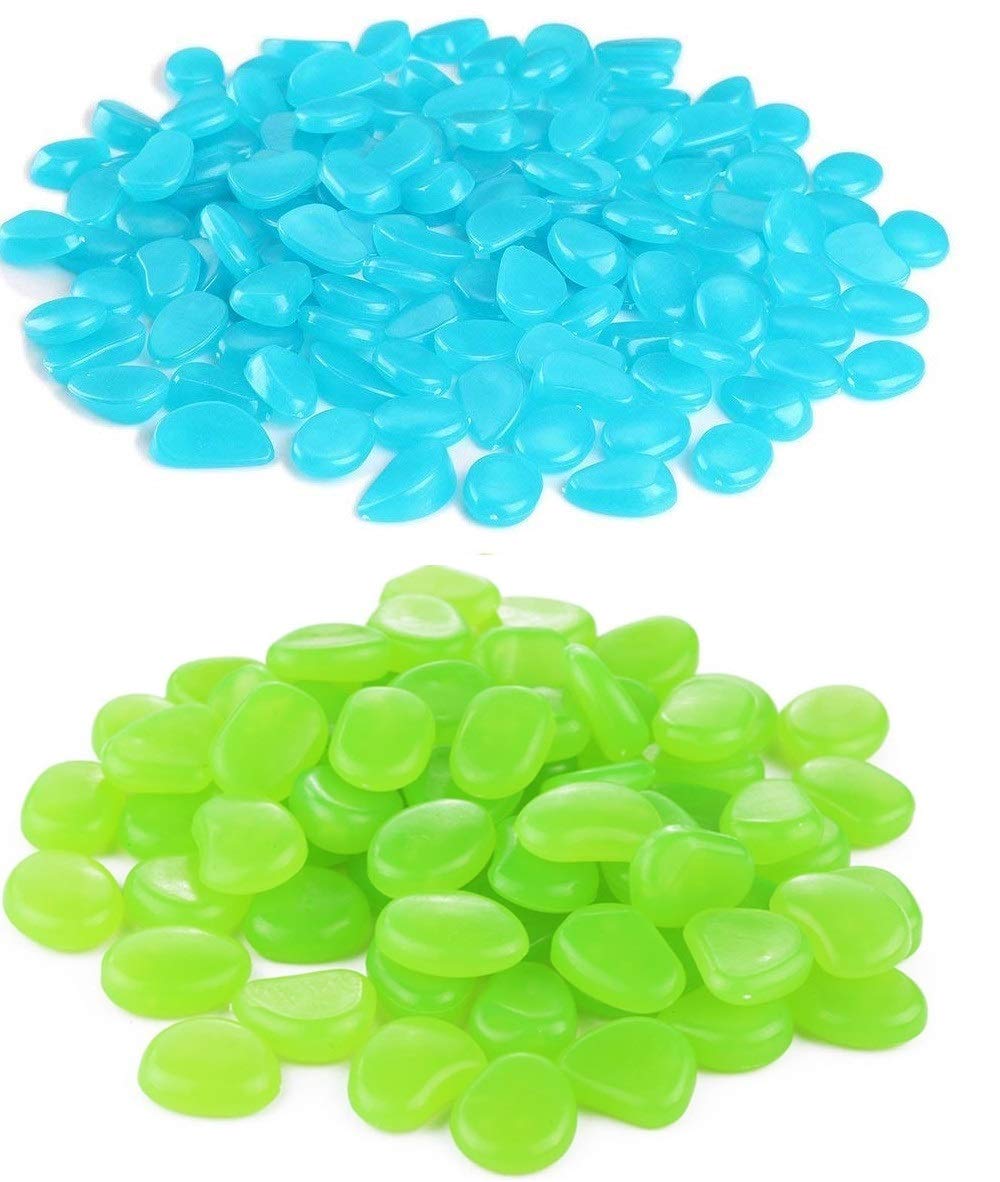 2.4Lbs 550Pcs Glow in The Dark Stones Garden Pebbles Rocks Indoor Outdoor Decor Luminous Stone for Walkways Driveway Yard Grass Fish Tank Halloween Decoration Large Bag