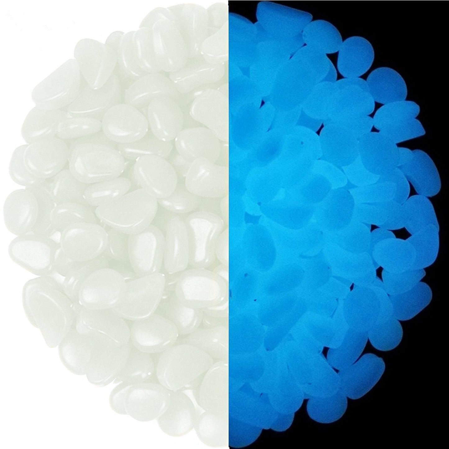 4.8Lbs 1000Pcs Glow in The Dark Stones Pebbles Blue, Azure