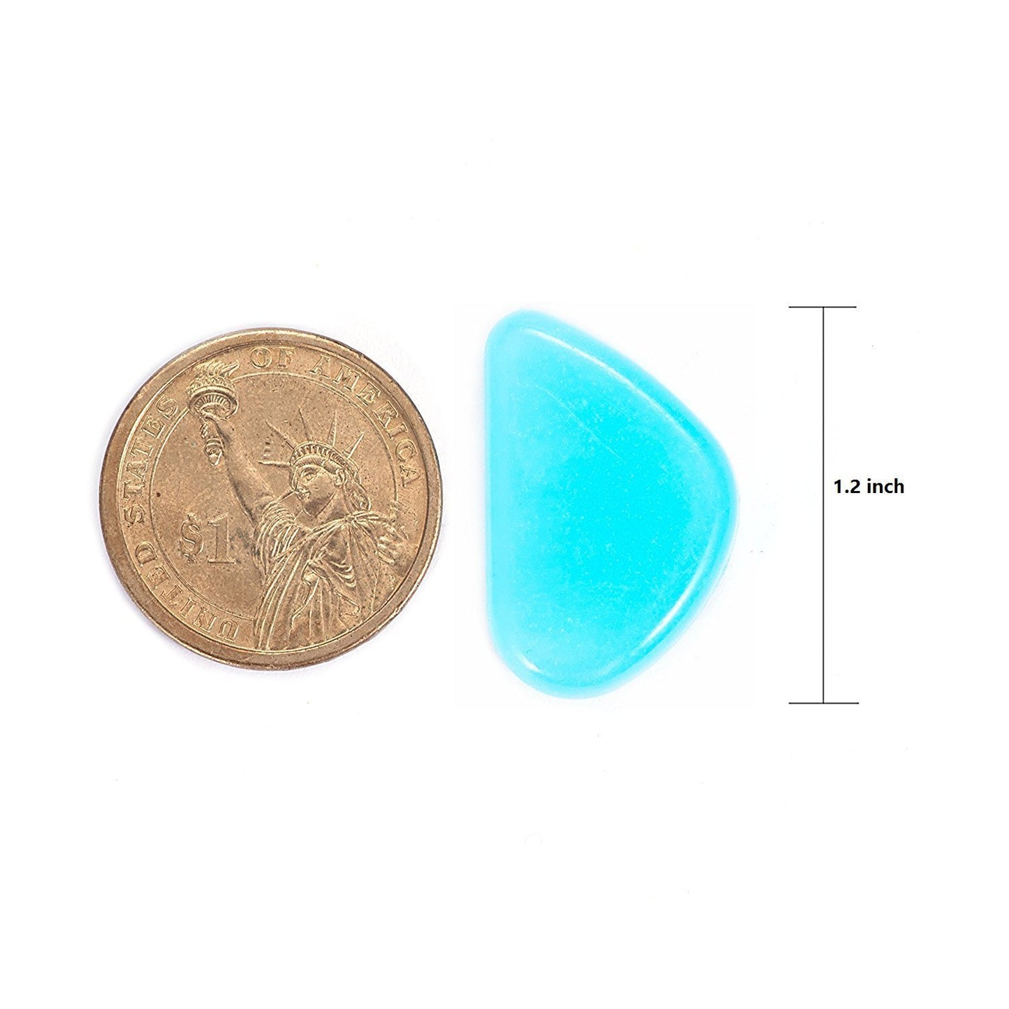 4.8Lbs 1000Pcs Glow in The Dark Stones Pebbles Blue, Azure