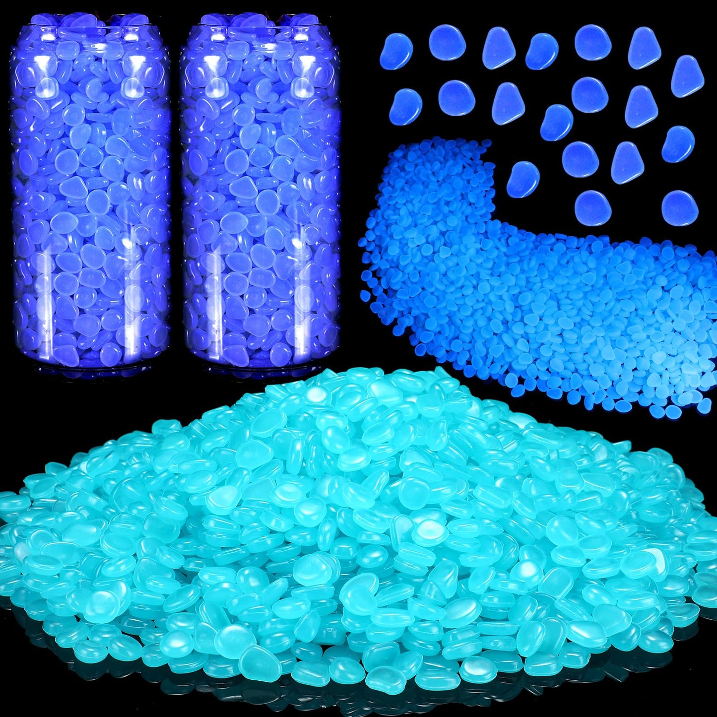 Sasylvia 12000 Pcs Glow in The Dark Rocks Glow in The Dark Stones Glowing Rocks for Garden Outdoor Glowing Fish Tank Pebbles Luminous Stone for Outdoor Yard Patio Aquarium Landscaping (White)