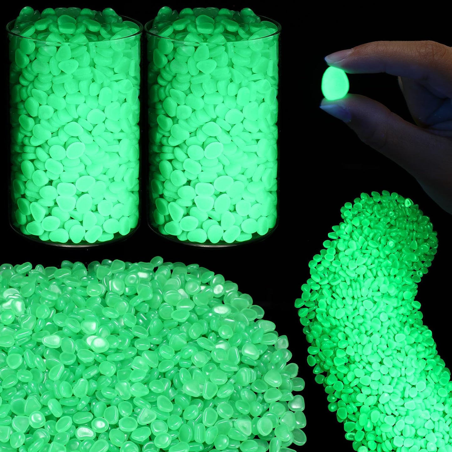 Sasylvia 12000 Pcs Glow in The Dark Rocks Glow in The Dark Stones Glowing Rocks for Garden Outdoor Glowing Fish Tank Pebbles Luminous Stone for Outdoor Yard Patio Aquarium Landscaping (White)