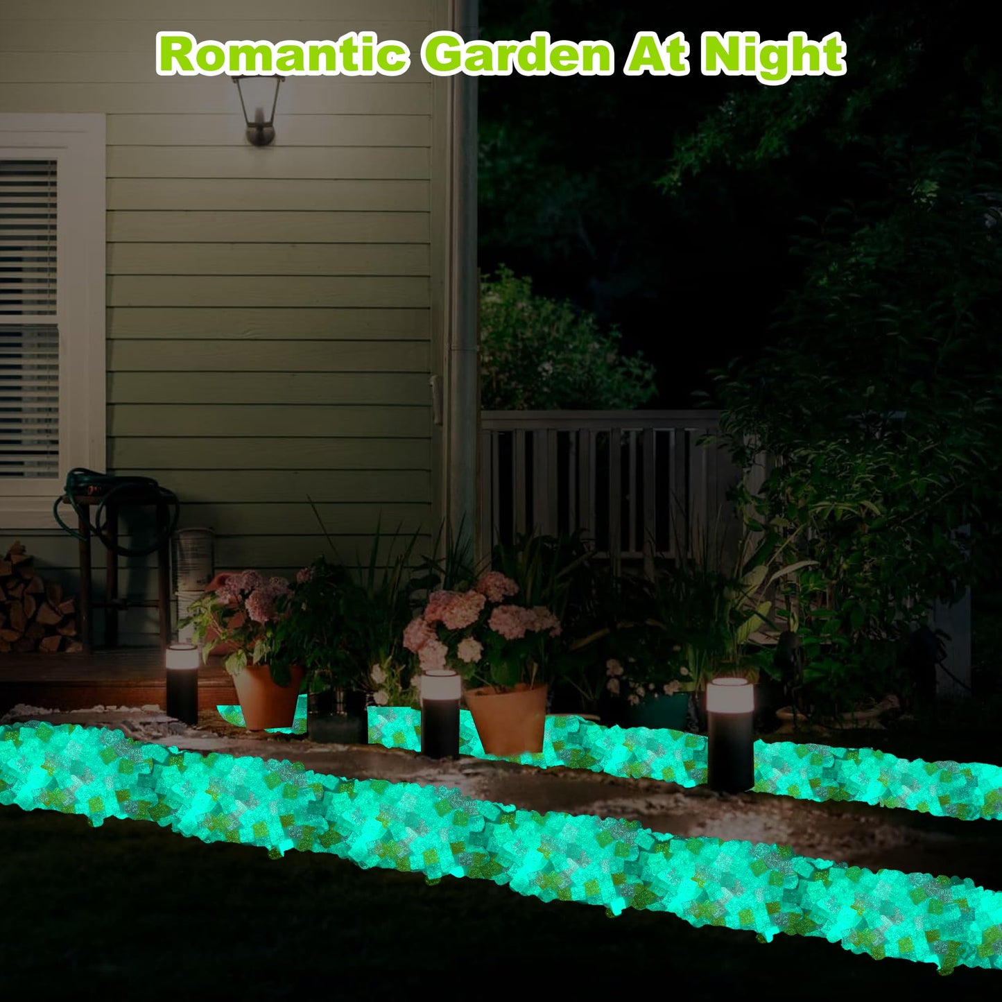 Kaiyuan Dynasty 80pc Fish Tank Decorative Stones Aquarium Glowing Stone Glow in The Dark Pebbles Outdoor Glow Stones for Garden,Patio,Walkway,Driveway,Orange