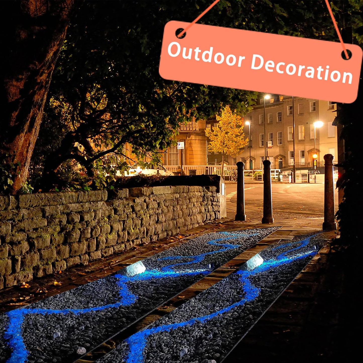 4.8Lbs 1000 PCS Blue Glow in The Dark Rocks for Landscaping.
