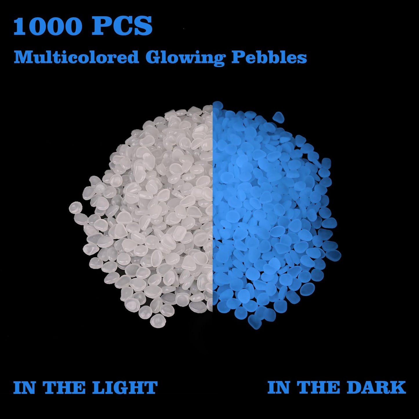 700 PCS Glowing Rocks Luminous Glow Stones Glow in The Dark Rocks for Fish Tank Aquarium Lawn Patio Garden Outdoor Decor and DIY Ideas (Multicolor)