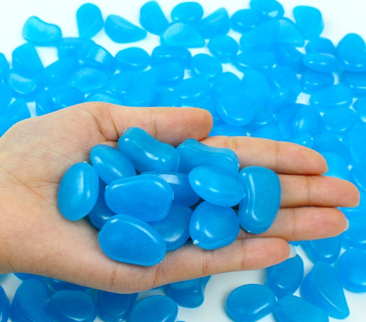 4.8Lbs 1000Pcs Glow in The Dark Stones Pebbles Blue, Azure