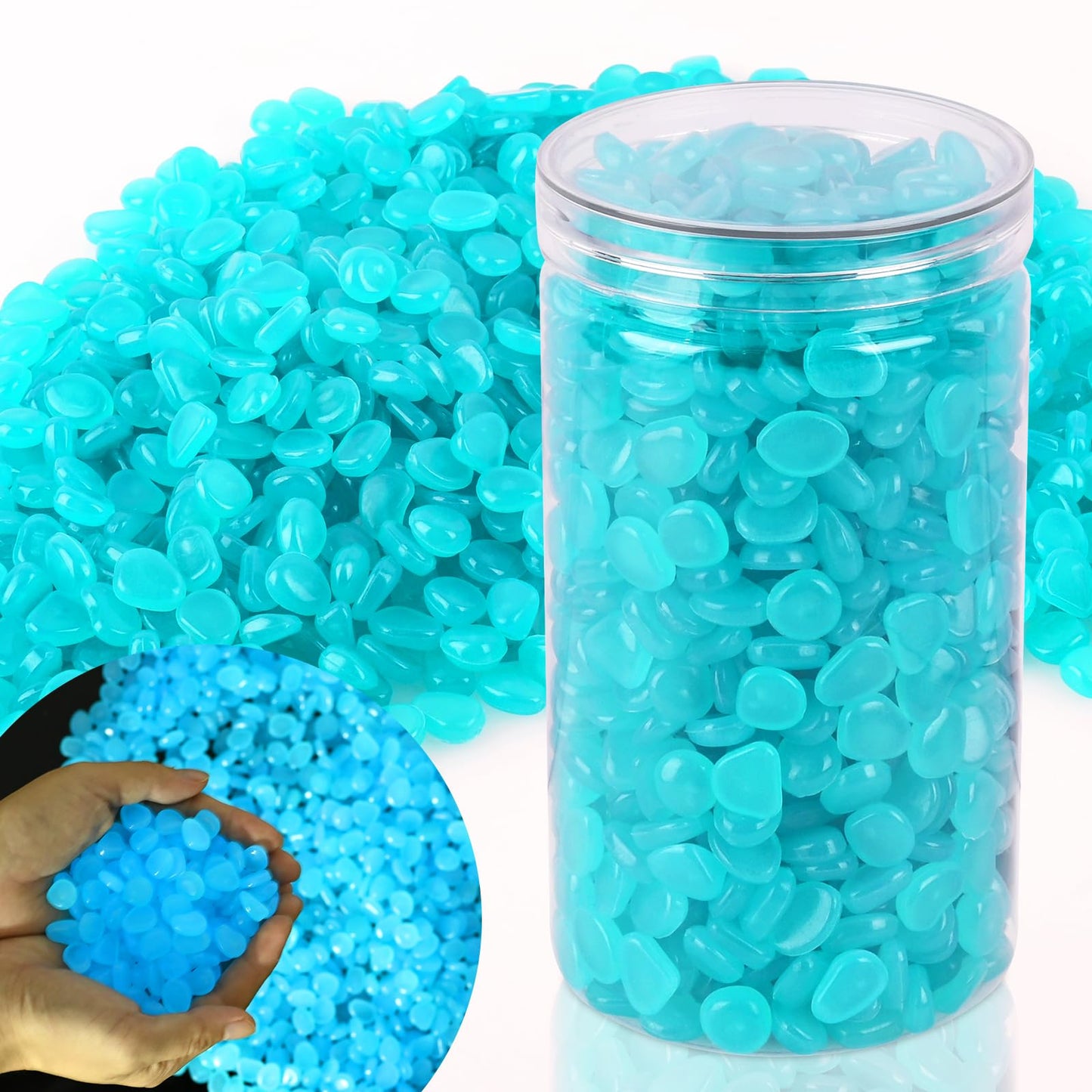 700 PCS Glowing Rocks Luminous Glow Stones Glow in The Dark Rocks for Fish Tank Aquarium Lawn Patio Garden Outdoor Decor and DIY Ideas (Multicolor)