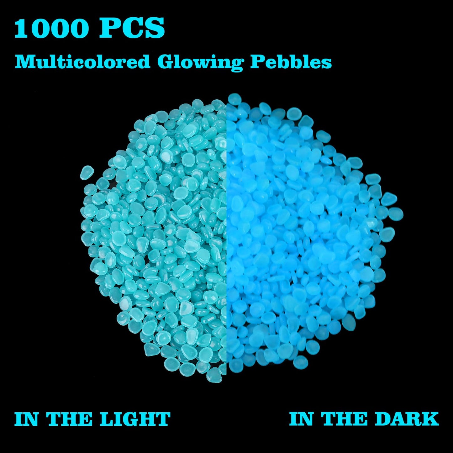 700 PCS Glowing Rocks Luminous Glow Stones Glow in The Dark Rocks for Fish Tank Aquarium Lawn Patio Garden Outdoor Decor and DIY Ideas (Multicolor)