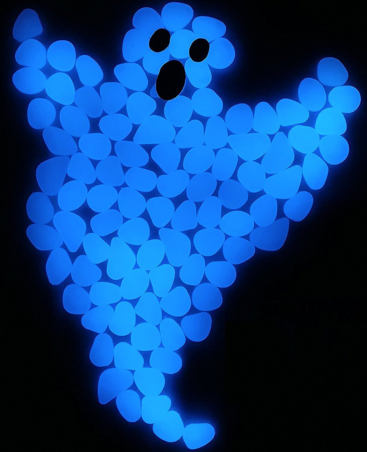 4.8Lbs 1000Pcs Glow in The Dark Stones Pebbles Blue, Azure