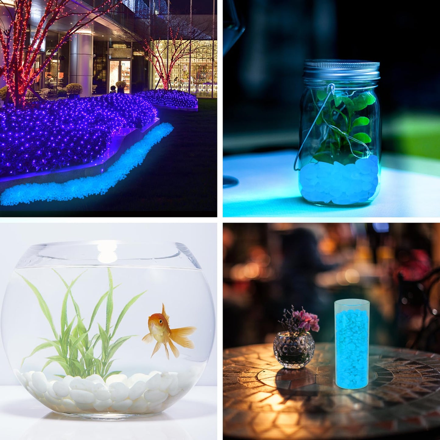 700 PCS Glowing Rocks Luminous Glow Stones Glow in The Dark Rocks for Fish Tank Aquarium Lawn Patio Garden Outdoor Decor and DIY Ideas (Multicolor)