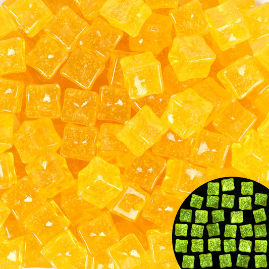 Kaiyuan Dynasty 80pc Fish Tank Decorative Stones Aquarium Glowing Stone Glow in The Dark Pebbles Outdoor Glow Stones for Garden,Patio,Walkway,Driveway,Orange